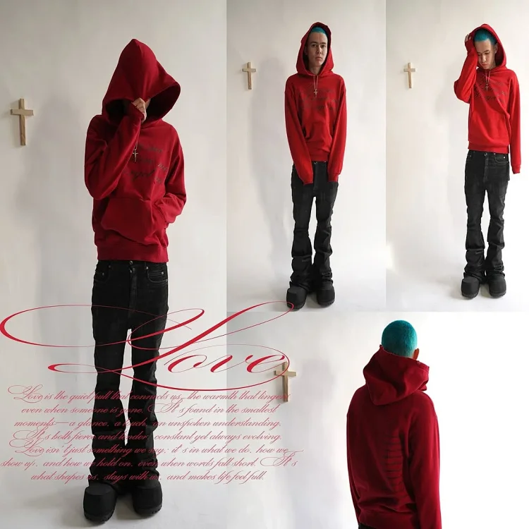 Streetwear trendy hooded sweatshirt
( 6 colors )