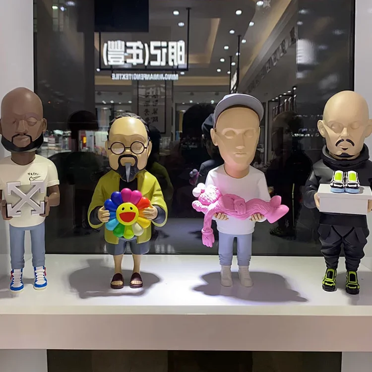 Virgil Abloh, KAWS, and Jerry Lorenzo Designer Figures